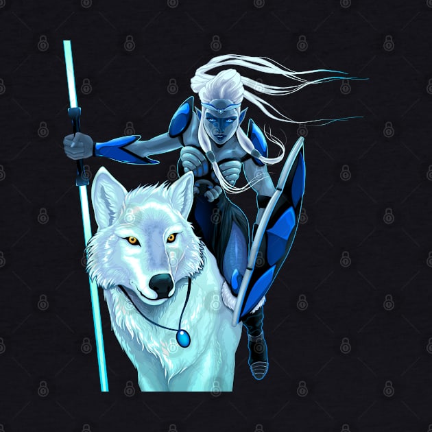 elf with white wolf by Mako Design 